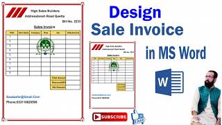 How to Create Sale Invoice in MS Word with new idea |How to Make Shop Invoice in MS word full Detia