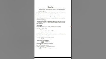Grade 12 Physics (unit 5. Steady Current and Circuit Properties)