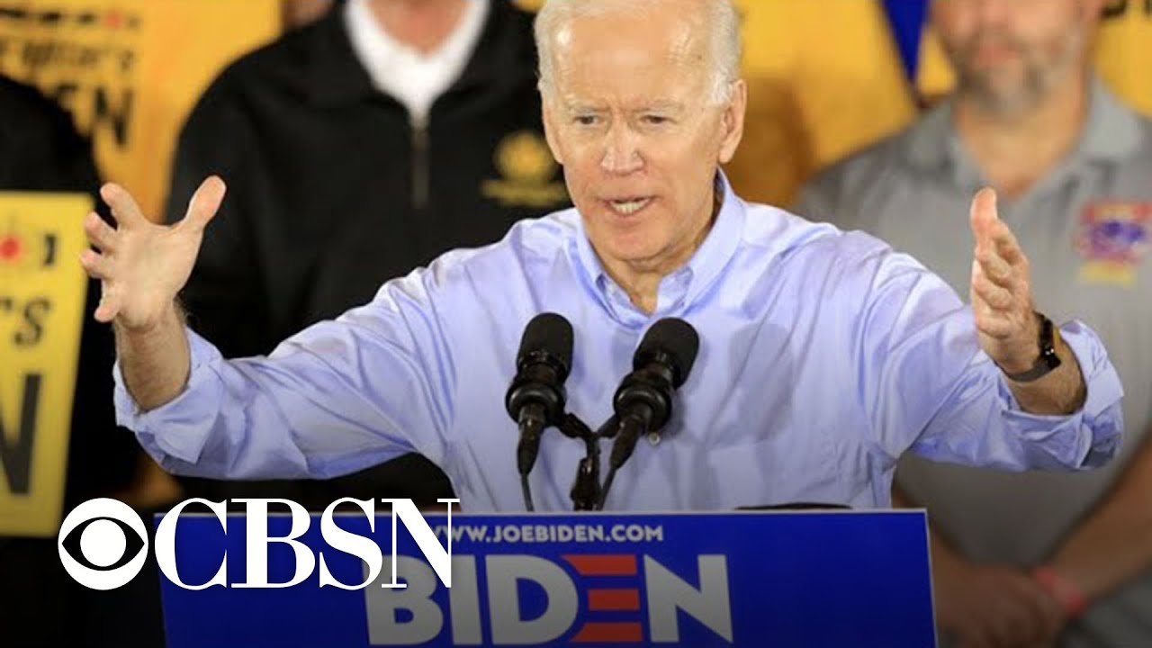 Joe Biden takes aim at Trump in first 2020 campaign rally