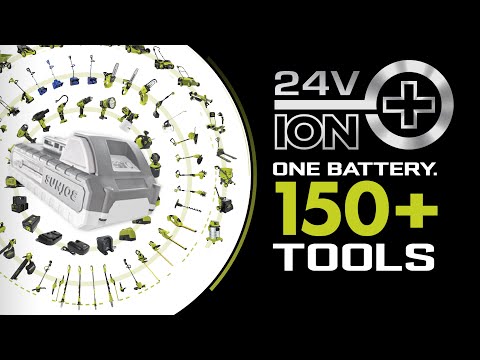 POWER TO GO®! The Snow Joe® 24-volt iON+ battery powers up instantly and is compatible with 150+ 24-volt and 48-volt tools in the iON+ Cordless Tool System.