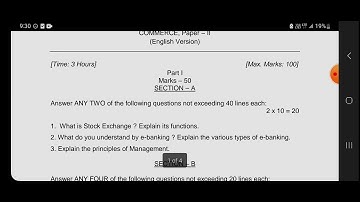 SR INTER COMMERCE MODEL QUESTION PAPER INTER 2ND YEAR COMMERCE PRYS PAPER COMMERCE #tsinter2024