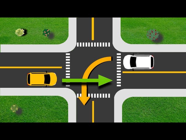 Which Car Should Pass The Intersection First | Right of Way Rule | Driving tips. class=