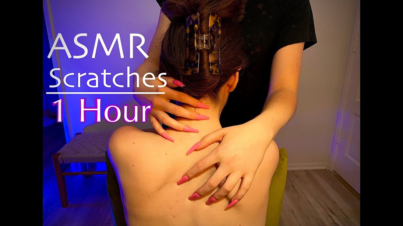 ASMR 💕 1 Hour, Back and Arms Scratches, Hair Play, Nape and Neck Tingles, No Talking, Real Person