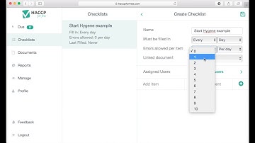 HACCP movie create checklist EN