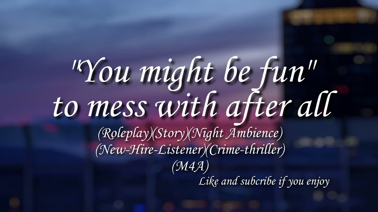 [M4A][ASMR] | RP meeting your new heist coordinator on the rooftop (Part 1)