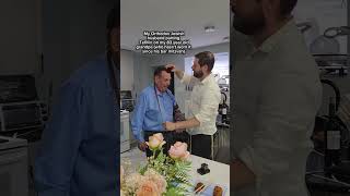 My Orthodox Jewish husband putting Tefillin on my grandpa