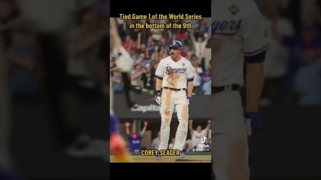 What it means! 🥹 Corey Seager tied the game in the 9th! 🤩🔥 #rangers #texas #worldseries #mlb