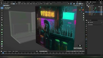 🌆 Creating a Mind-Blowing Cyberpunk Bar in Blender! 3D Modeling Tutorial 🍸