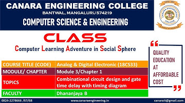 VTU ADE(18CS33) ADE Combinational Circuit Design[Circuit Design and gate delay] (M3 L9)