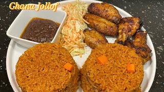 GHANA JOLLOF RICE || Secret to making smoky and tasty Ghana jollof rice || Step by step process