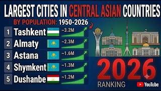 Central Asia's Largest Cities: 1950–2026 Population Race