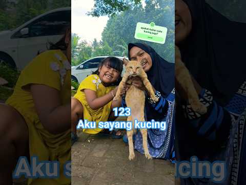 SATU SATU AKU SAYANG KUCING mengajarkan Nisa Untuk Sayang Kucing