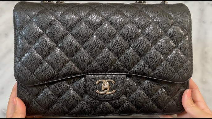 Chanel Jumbo Single Flap Caviar Black Review #msmarissamccauley 