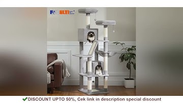 Large Cat Tree Tall Cat Tower for Indoor Cats Multi-Level Plush Cat Condo with Scratching Posts Scra