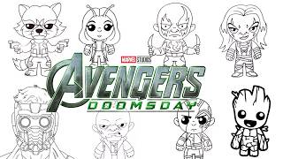 How to DRAW ALL GUARDIANS OF THE GALAXY 🚀🌌 Marvel AVENGERS: DOOMSDAY | DrawlinoKids