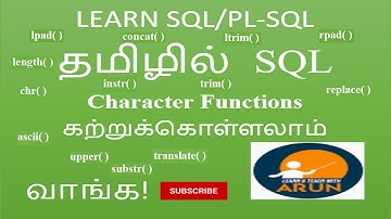 #Oracle #SQL#CHARACTERFUNCTIONS #SQLinTAMIL  #COMPUTERINSTRUCTORGRADEI
