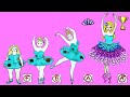 Paper Dolls Dress Up - Fat Ballerina Costumes Dresses Handmade Quiet Book #3 - Barbie Story & Crafts