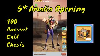 Top War -  400 Amalia Ancient Gold Chests Opening Resimi