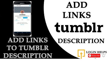 How to Add Links on Tumblr Description? Add Links on Tumblr Bio