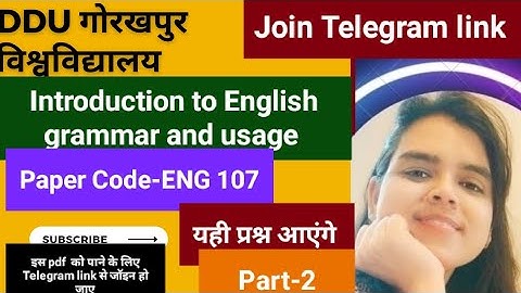 DDU|| Introduction to English grammar and usage||Minor paper|| Part-2|ba,bsc,bcom