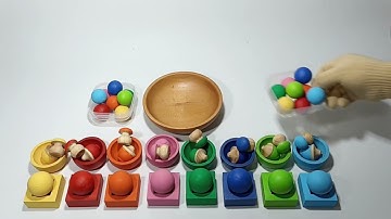Color Sorting Reverse Video | Wooden Balls #asmr #satifying #color #reverse #sorting #woodenballs