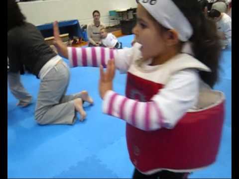 Angelina & Claudia First Taekwondo Fight