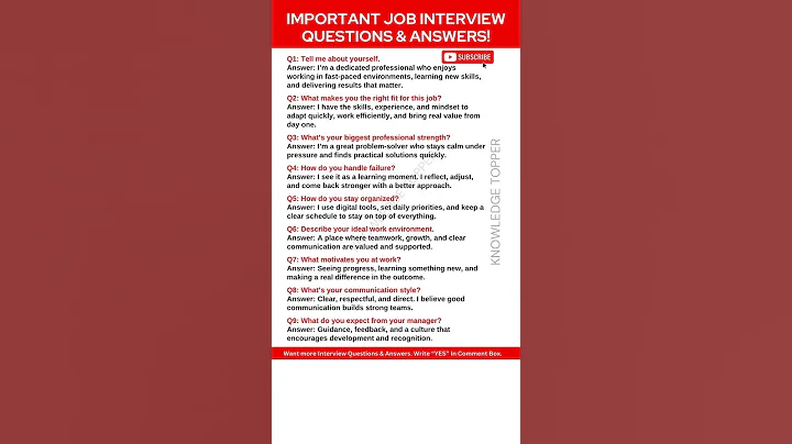 9 Most Common Job Interview Questions and Answers