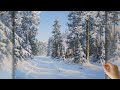 How to Paint a Winter Landscape. Acrylic Painting | Акриловая живопись, зимний пейзаж.