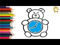 How to draw an alarm clock. Coloring page/Drawing and painting for kids. Learn colors.