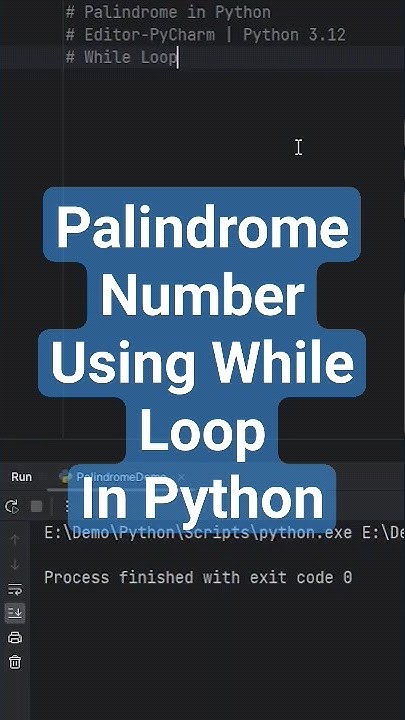 Palindrome Number Using While Loop in Python #shorts #coding - YouTube