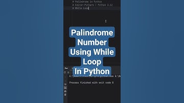 Palindrome Number Using While Loop in Python #shorts #coding