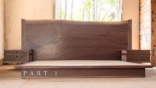 Building A Live Edge Platform Bed with Floating Nightstands (Part 1)