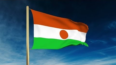 4K Niger flag slider style. Waving in the wind with cloud background animation Stock video