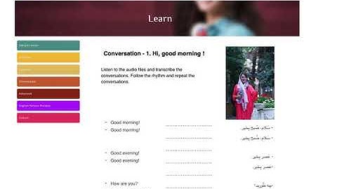 Learn Persian/Farsi- Beginner Conversation- 1.Good Morning