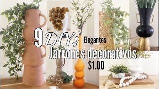 DIYS JARRONES DECORATIVOS ELEGANTES | IDEAS DECORACIÓN 2023 MANUALIDADES ECONÓMICAS PARA DECORAR $1.