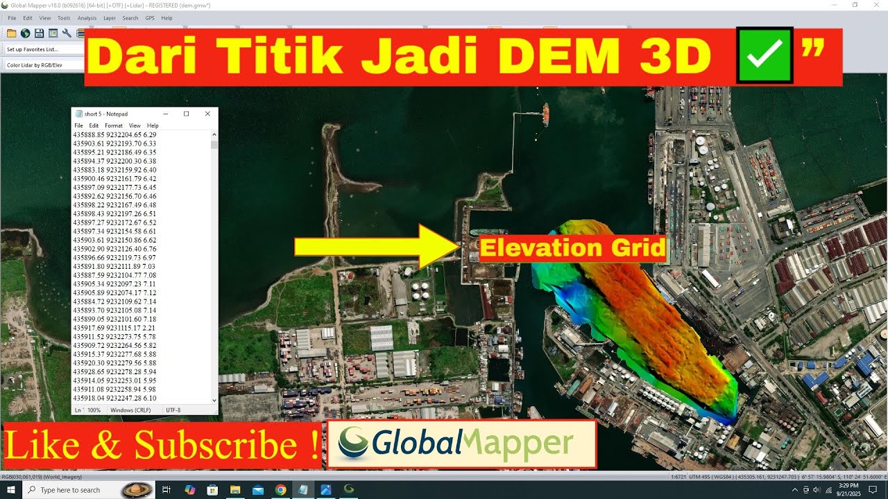 How to Create Elevation Grid in Global Mapper from xyz data file ...