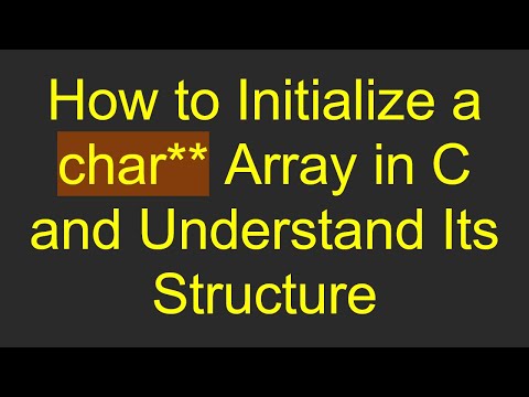 How to Initialize a char** Array in C and Understand Its Structure