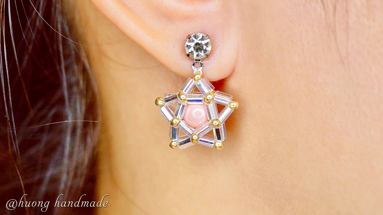 Twinkle star beaded earrings. How to make jewelry