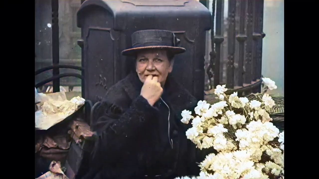 A Day in Old London in 1920 in colour AI enhanced HD