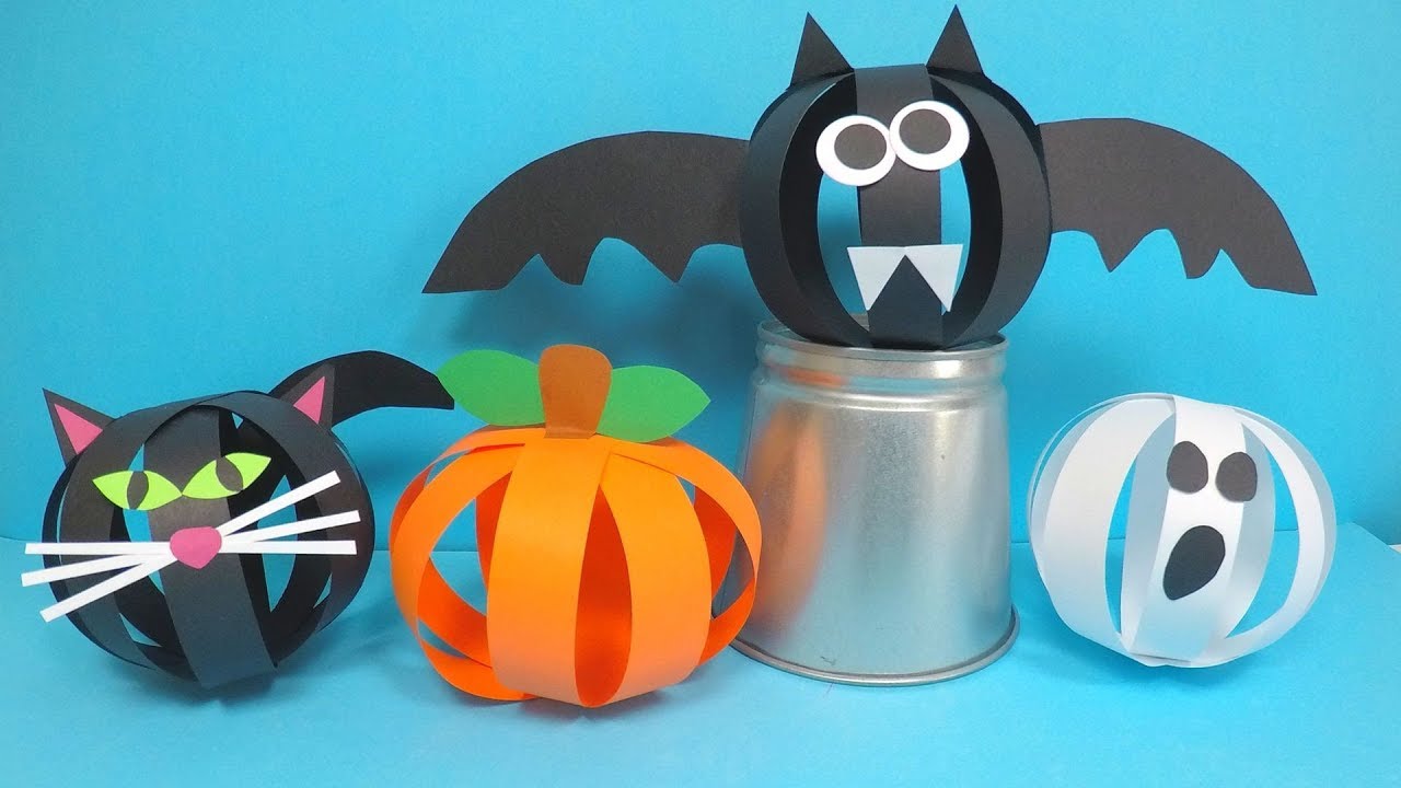 Paper Halloween Crafts | Paper Halloween Decorations - YouTube