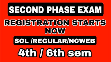 SOL DU| SECOND PHASE REGISTRATION START NOW 2022 | 4th/6th semester students| step by step| sol du |