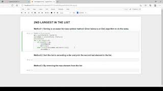 3 ways to find the 2nd largest of the list | Part 21 | Code in Python for Data Science|The Data Monk