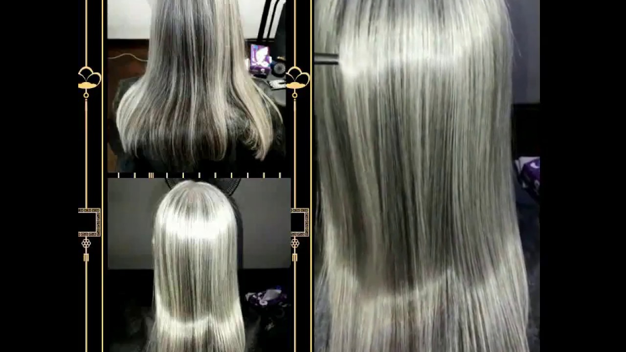 Alisado Plastificado en cabello con canas Nutre y repara Pelo  nuevo!!! - YouTube