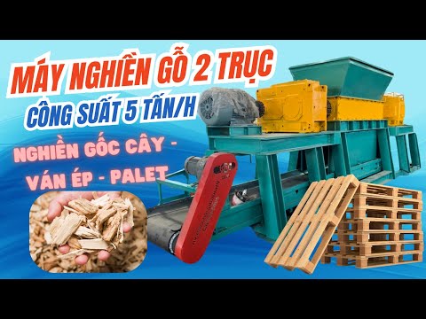 Video MÁY NGHIỀN PALET GỖ, MÁY NGHIỀN GỖ 2 TRỤC - youtube