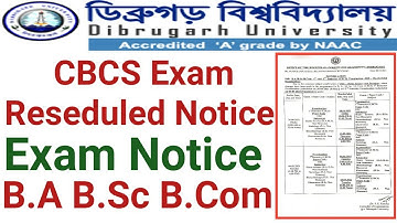 Dibrugarh University CBCS Exam Reseduled Notice