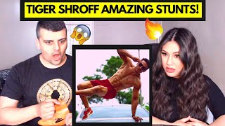 TIGER SHROFF amazing Stunts and Workout Videos - BRITISH REACTION!!