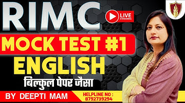English Mock Test - 1 | RIMC | Sukhoi Academy | Deepti Mam