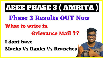 AEEE Phase 3 Results Out !! | Link in Description | Grievance on Malpractice #aeee2021 #amrita