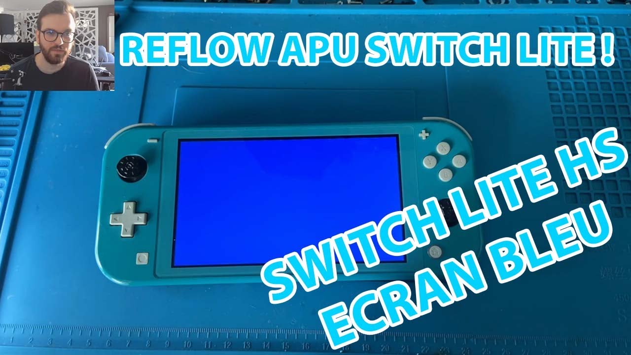 Réparation Nintendo Switch Lite HS écran bleu 