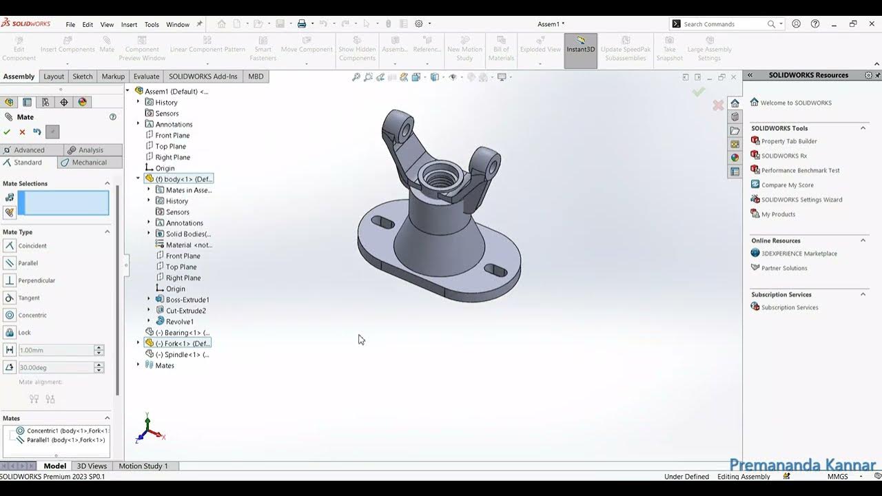 Assembly of Swivel Bearing in SolidWorks YouTube